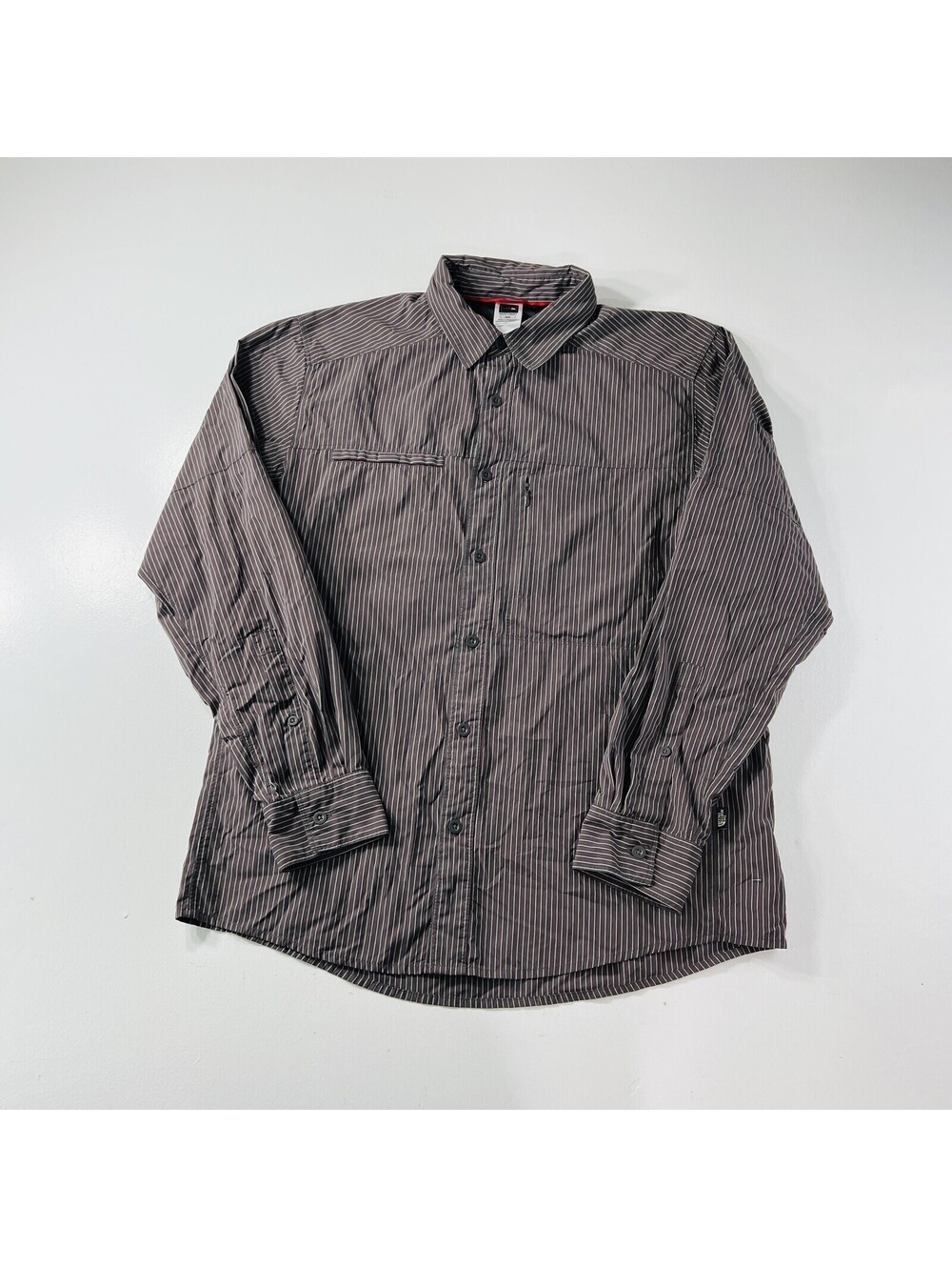 The North Face Button Down Shirt L/S Navy Red Striped Vented Men’s Size Medium
